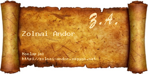 Zolnai Andor névjegykártya