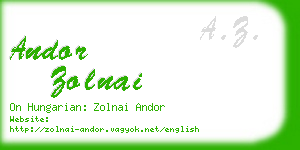 andor zolnai business card